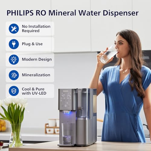 PHILIPS ADD583 RO Water Filter, 6-IN-1 Reverse Osmosis Water Filter Replacement for ADD6928DG Countertop Water Dispenser, NSF/ANSI 372 Certified