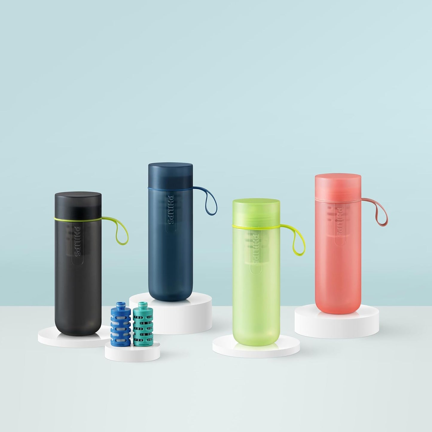 PHILIPS Water GoZero Fitness Filters, Replacement Filter Cartridge, Activated Carbon Fiber Filter for GoZero Active Bottle, 3 Counts, AWP287/37