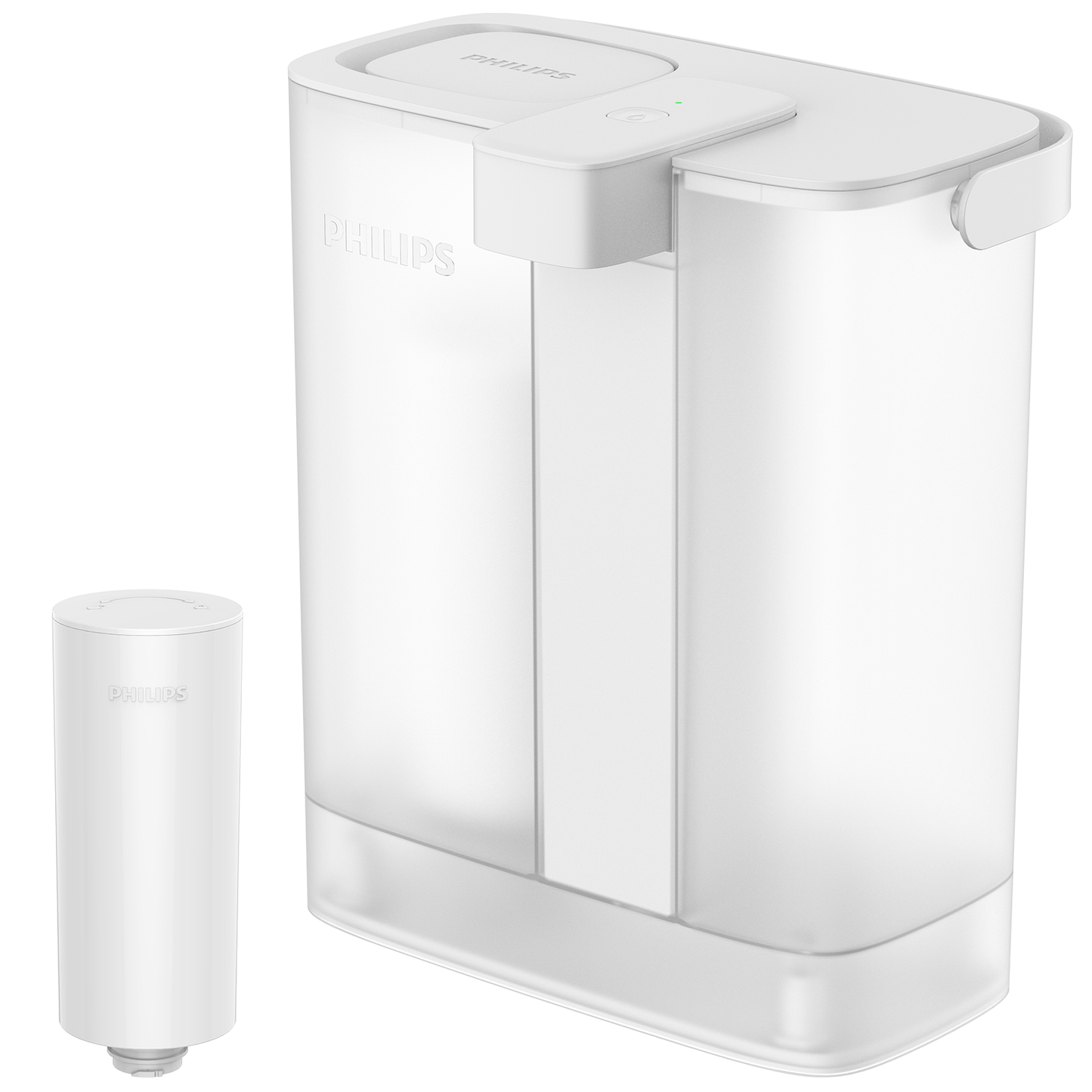 Philips Electric Water Filter Pitcher, 3L 12 Cups Rechargeable Water Dispenser with 2 Plus Filters