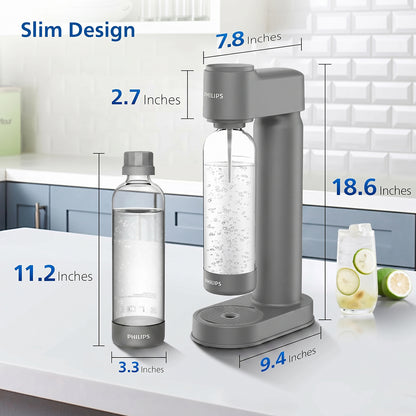 PHILIPS Sparkling Water Maker, Soda Maker Machine with 1L Quick Twist Carbonating Bottle