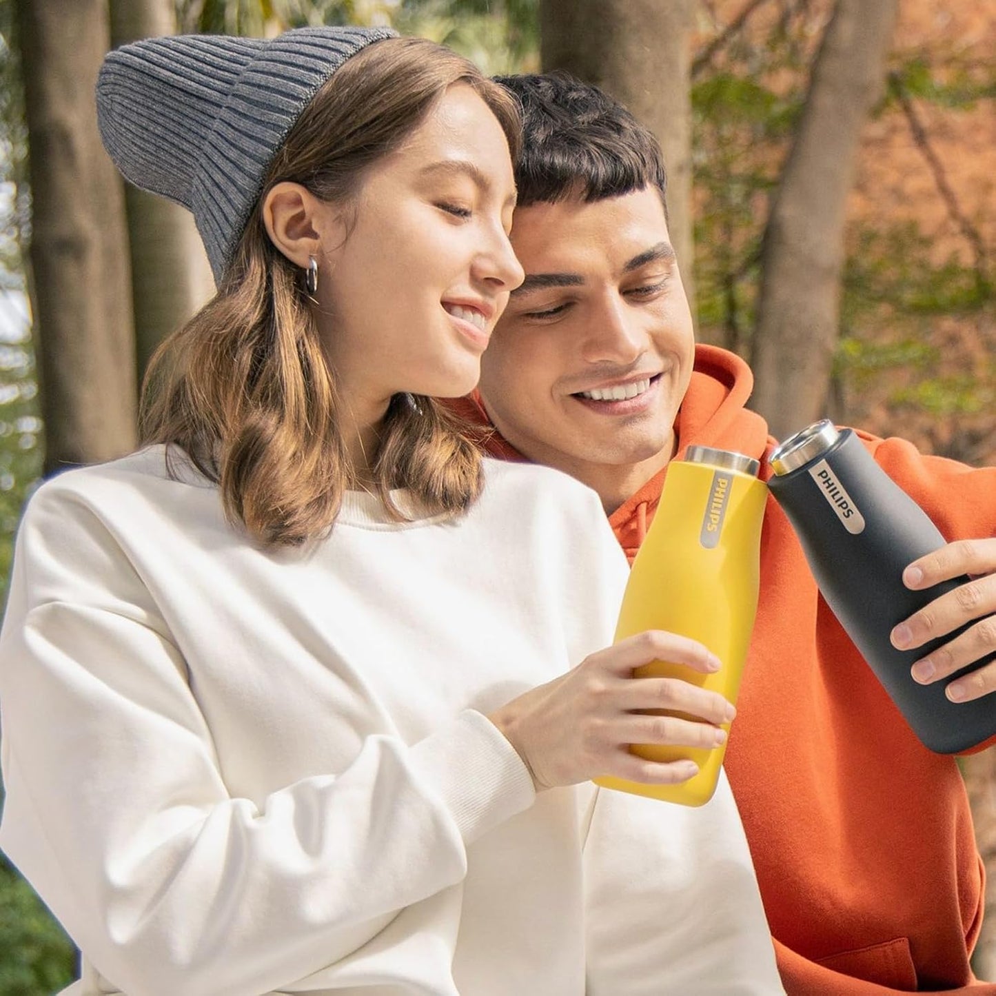 Philips Water GoZero UV Self-Cleaning Smart Water Bottle Vacuum Stainless Steel Insulated Water Bottle with Handle Double-wall, Auto Cleaning, Keep Drink Hot or Cold, BPA Free