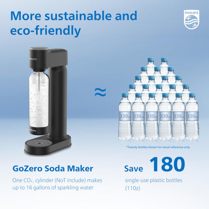PHILIPS Sparkling Water Maker, Soda Maker Machine with 1L Quick Twist Carbonating Bottle