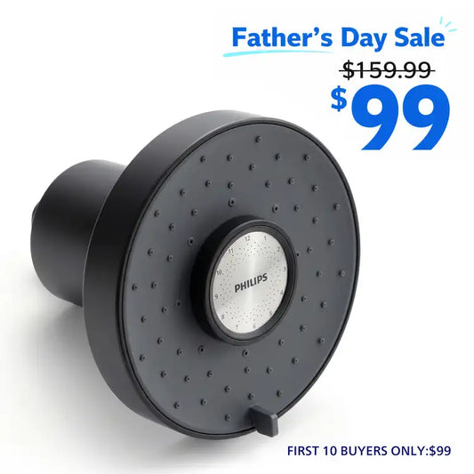 Philips Lunar Filtered Shower Head, High Pressure Shower Head with Filters for Hard Water, 3 Spray Modes & Replacement Reminder, Helps Reduce 99% Chlorine for Softer Skin & Smoother Hair (Black)