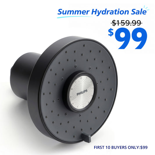 Philips Lunar Filtered Shower Head, High Pressure Shower Head with Filters for Hard Water, 3 Spray Modes & Replacement Reminder, Helps Reduce 99% Chlorine for Softer Skin & Smoother Hair (Black)